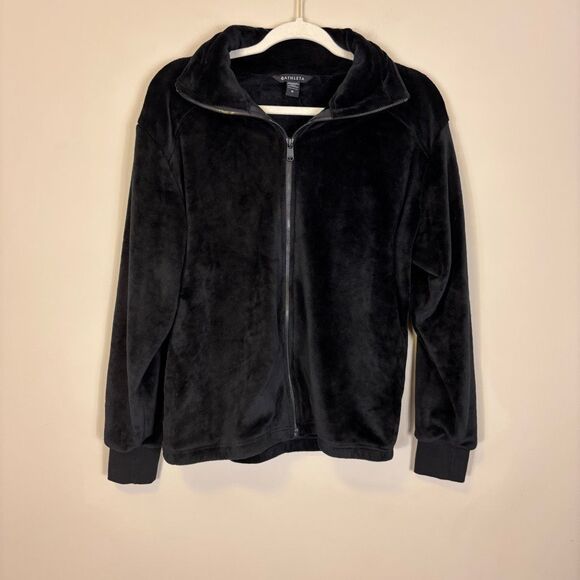 Athleta Jackets & Blazers - Athleta Black‎ Recover Cozy Karma Full Zip Fleece Jacket Medium
